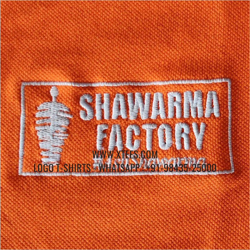 Tipping Collar Polo T-Shirt | 100% Cotton | 240 GSM Thick Pique Airtex Fabric | Orange | Logo Embroidery