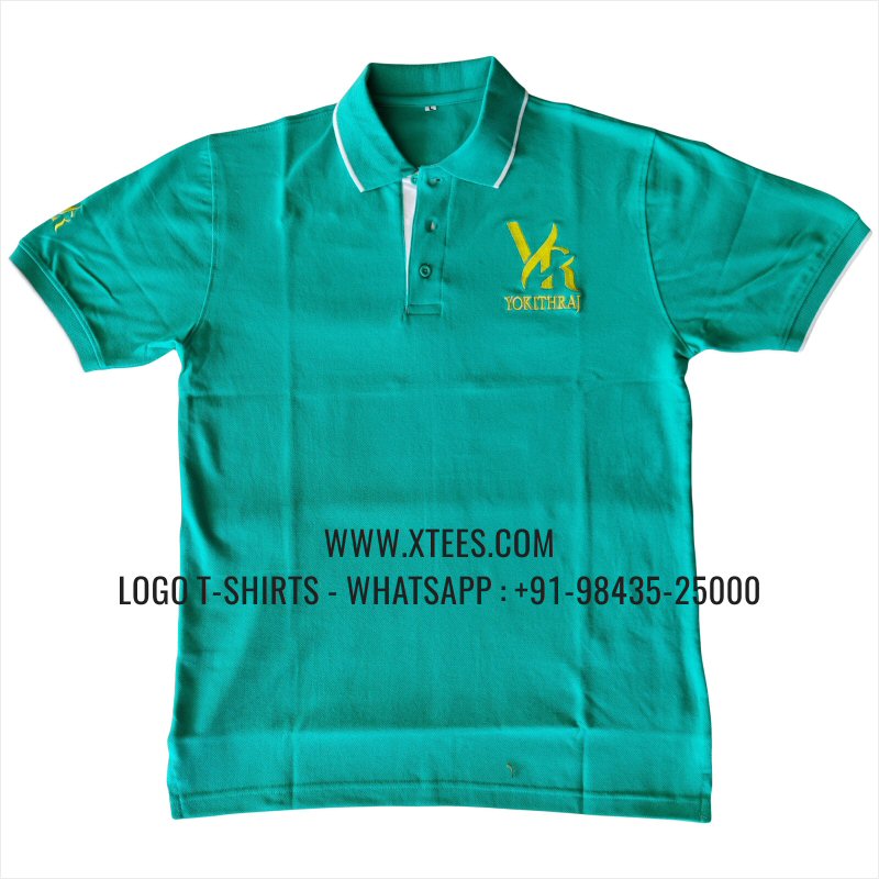 Tipping Collar Polo T-Shirt | 100% Cotton | 240 GSM Thick Pique Airtex Fabric | Mint Green | Logo Embroidery