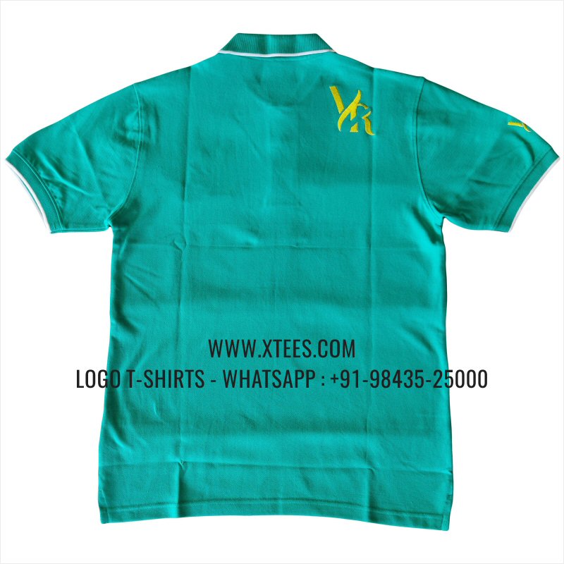 Tipping Collar Polo T-Shirt | 100% Cotton | 240 GSM Thick Pique Airtex Fabric | Mint Green | Logo Embroidery