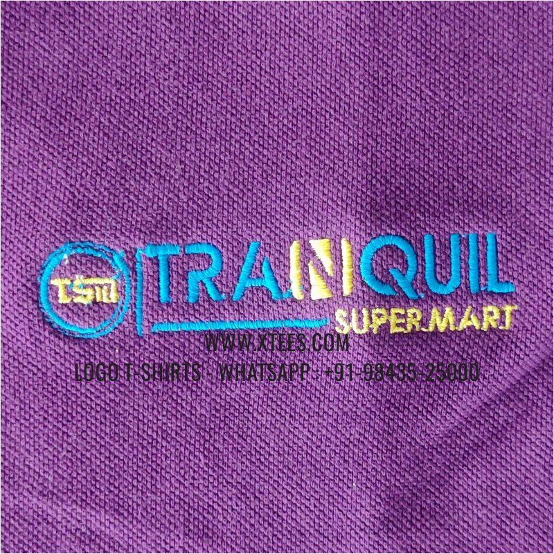 Tipping Collar Polo T-Shirt | 100% Cotton | 240 GSM Thick Pique Airtex Fabric | Purple | Logo Embroidery