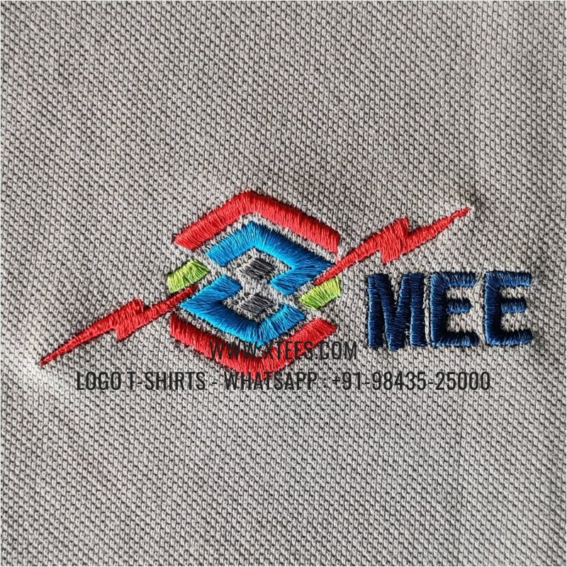 Tipping Collar Polo T-Shirt | 100% Cotton | 240 GSM Thick Pique Airtex Fabric | Light Grey | Logo Embroidery