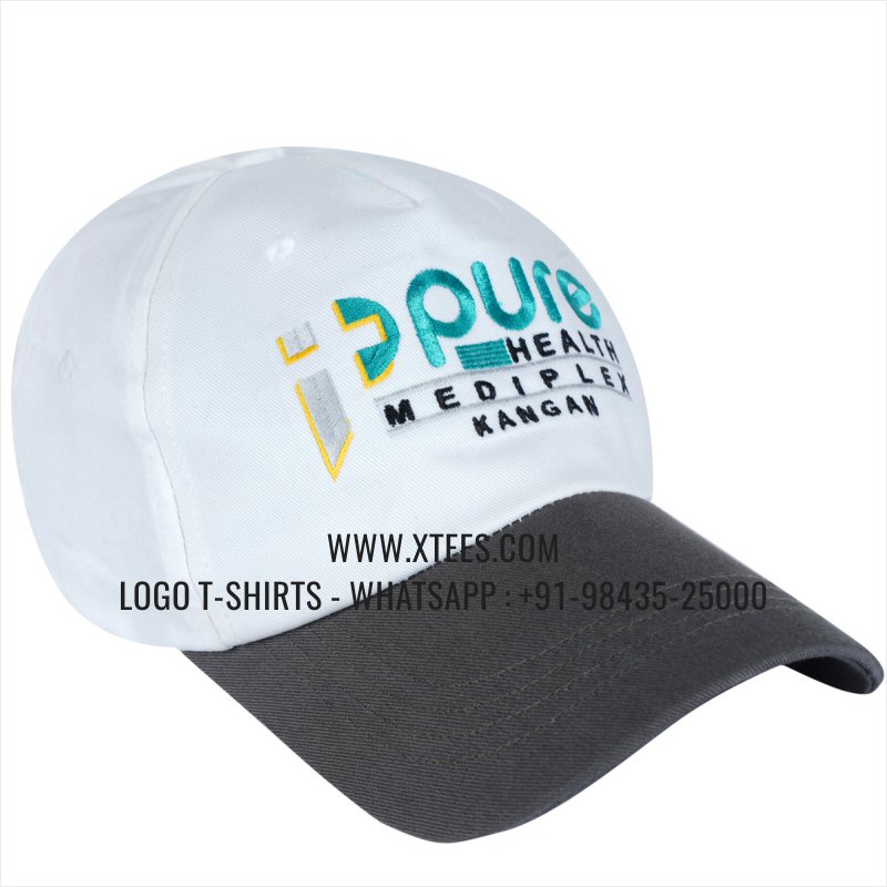 Logo Caps | 100% Cotton | Twill Fabric | 5 Panel Cap | Airholes | Logo Embroidery