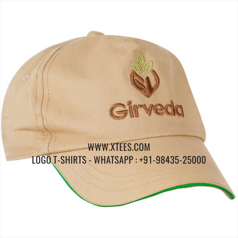Logo Caps | 100% Cotton | Twill Fabric | 5 Panel Cap | Airholes | Logo Embroidery