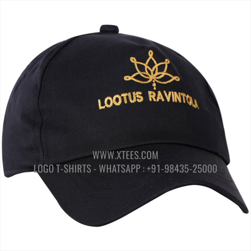 Logo Caps | 100% Cotton | Twill Fabric | 5 Panel Cap | Airholes | Logo Embroidery