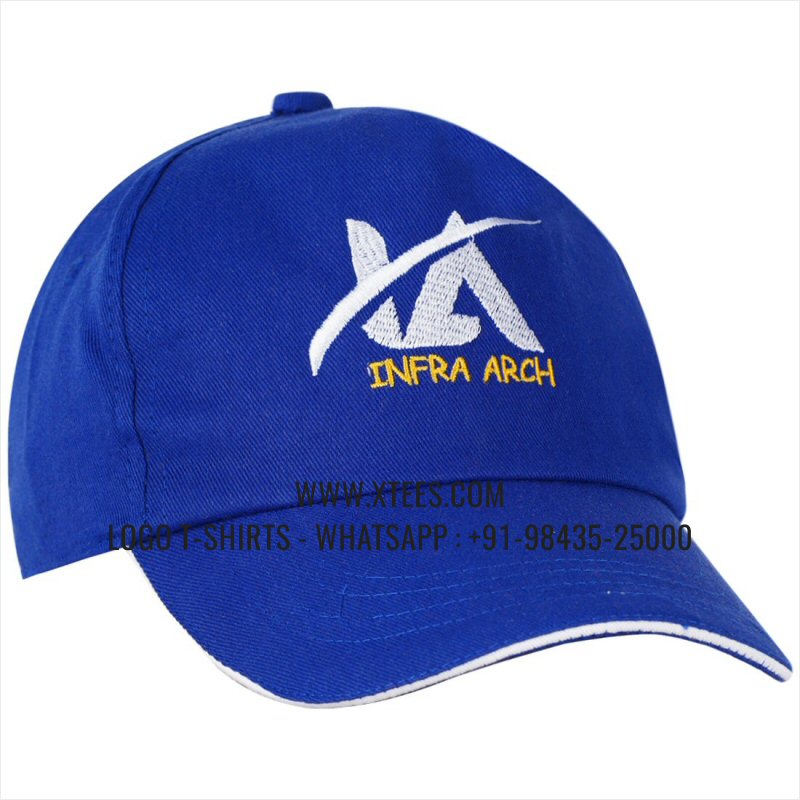 Logo Caps | 100% Cotton | Twill Fabric | 5 Panel Cap | Airholes | Logo Embroidery