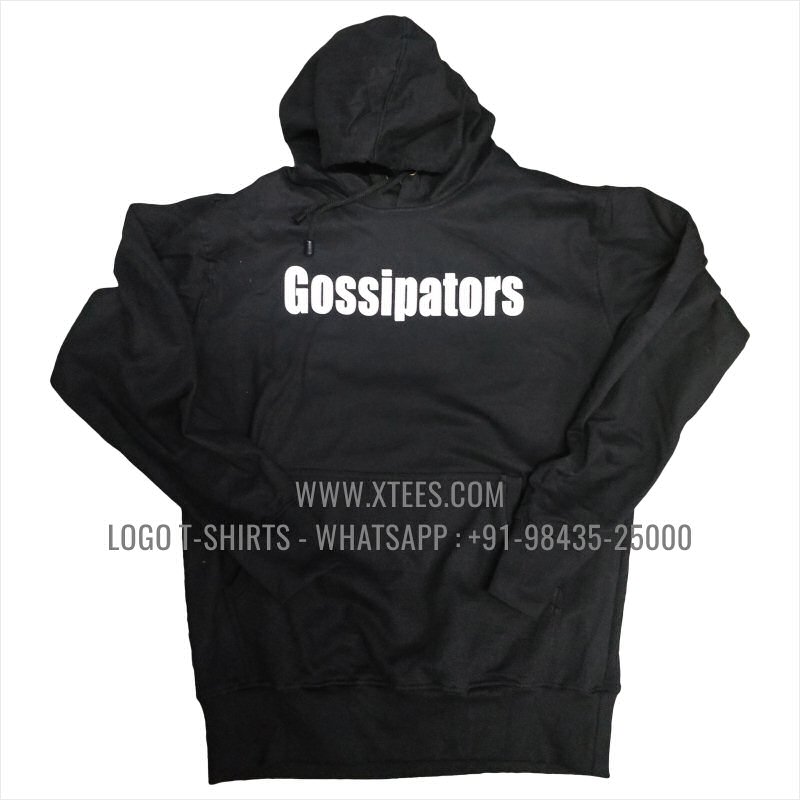 Hoodie | 100% Cotton | 300 GSM Fleece Fabric | Black | Logo Print
