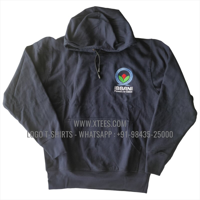 Hoodie | 100% Cotton | 300 GSM Fleece Fabric | Navy | Logo Embroidery