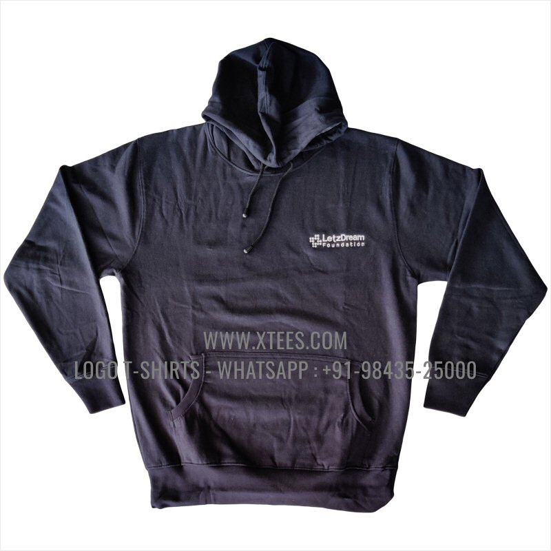 Hoodie | 100% Cotton | 300 GSM Fleece Fabric | Navy | Logo Embroidery