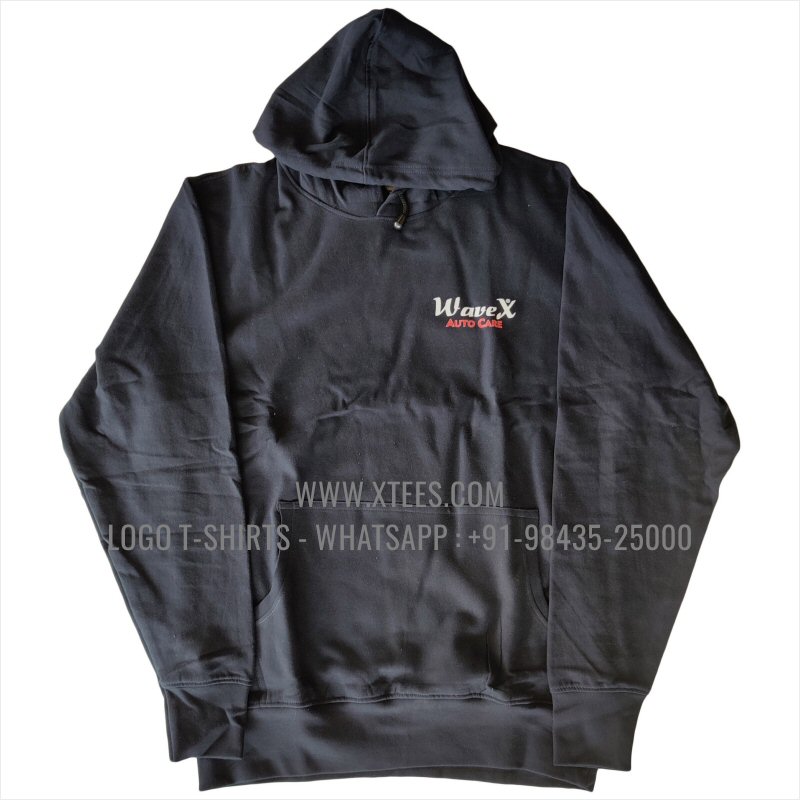 Hoodie | 100% Cotton | 300 GSM Fleece Fabric | Black | Logo Print