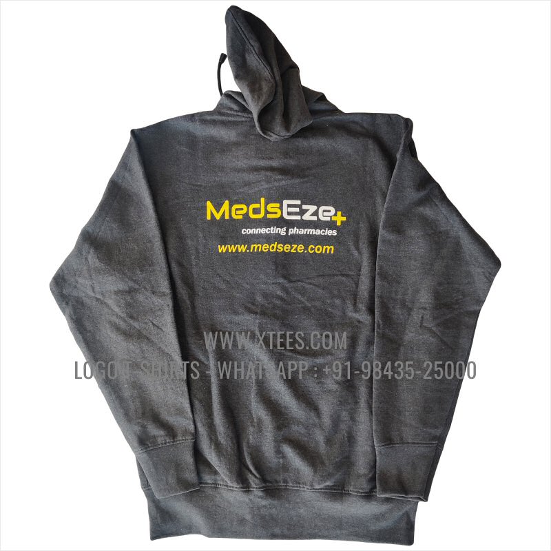Full Zipper Hoodie | 100% Cotton | 300 GSM Fleece Fabric | Charcoal Melange | Logo Embroidery