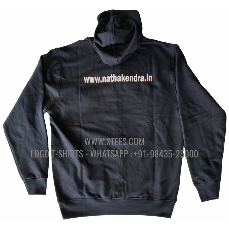 Full Zipper Hoodie | 100% Cotton | 300 GSM Fleece Fabric | Black | Logo Embroidery