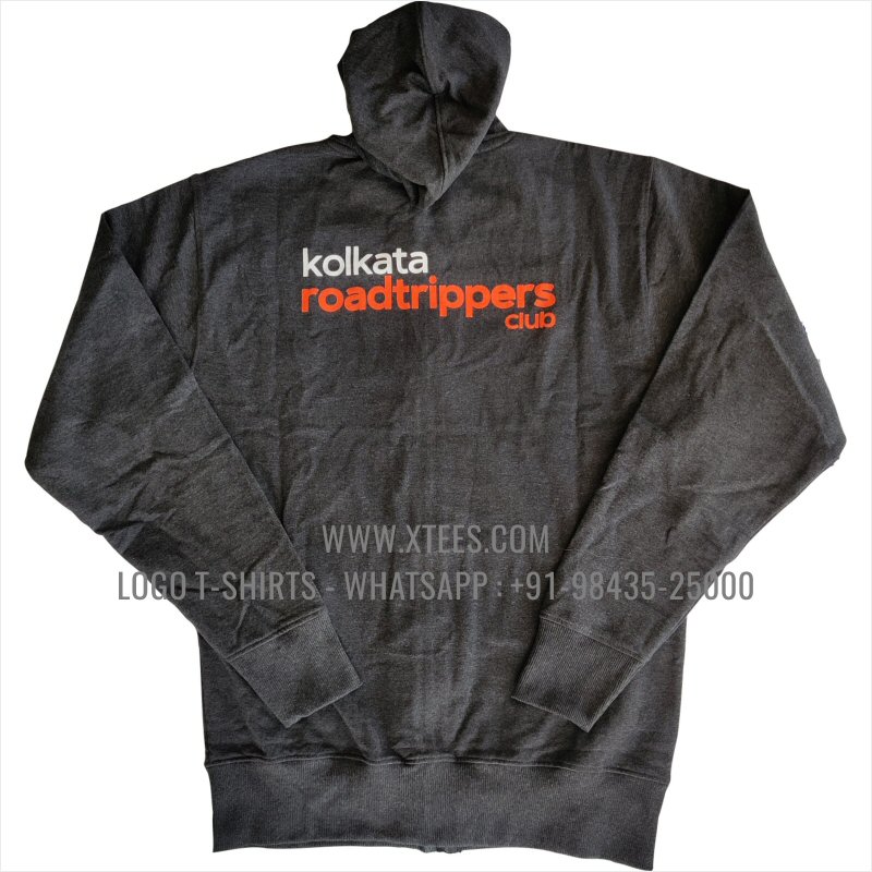 Full Zipper Hoodie | 100% Cotton | 300 GSM Fleece Fabric | Black |Logo Embroidery