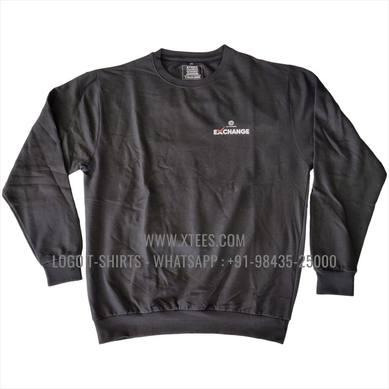 Sweatshirt | 100% Cotton | 300 GSM Fleece Fabric | Black | Logo Hi Res Digital Print