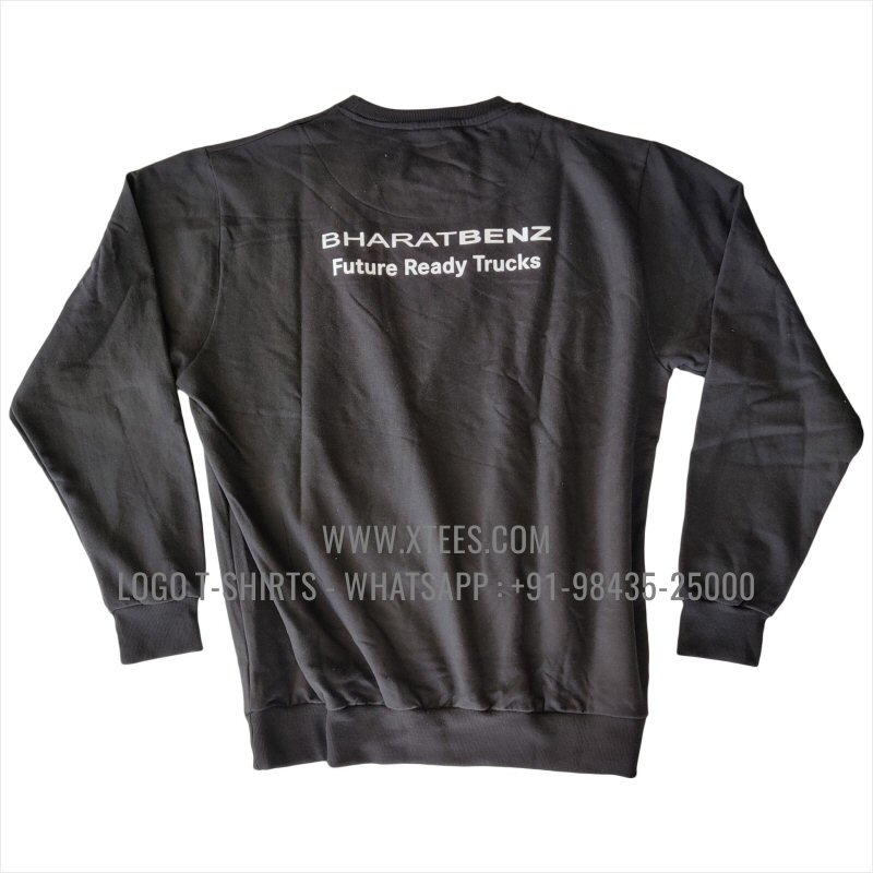 Sweatshirt | 100% Cotton | 300 GSM Fleece Fabric | Black | Logo Hi Res Digital Print
