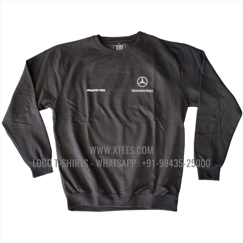 Sweatshirt | 100% Cotton | 300 GSM Fleece Fabric | Black | Logo Hi Res Digital Print