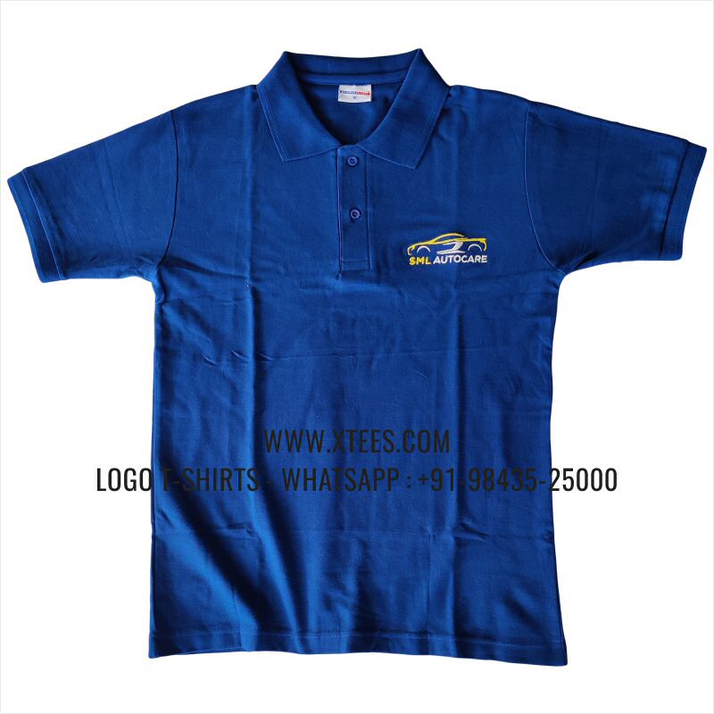 Economy Cotton Collar Polo T-Shirt | 100% Cotton | 200 GSM Thick Pique Fabric | Royal Blue | Logo Embroidery