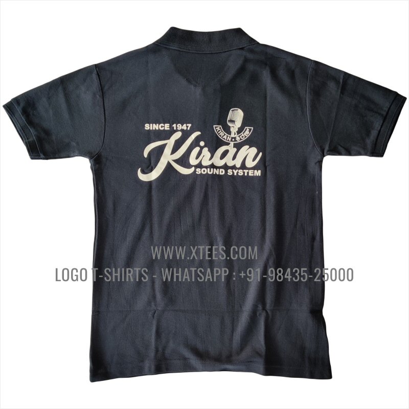 Economy Cotton Collar Polo T-Shirt | 100% Cotton | 200 GSM Thick Pique Fabric | Navy | Logo Print