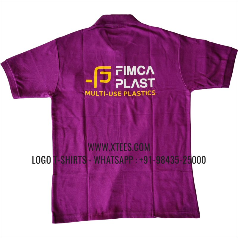 Economy Cotton Collar Polo T-Shirt | 100% Cotton | 200 GSM Thick Pique Fabric | Purple | Logo Embroidery
