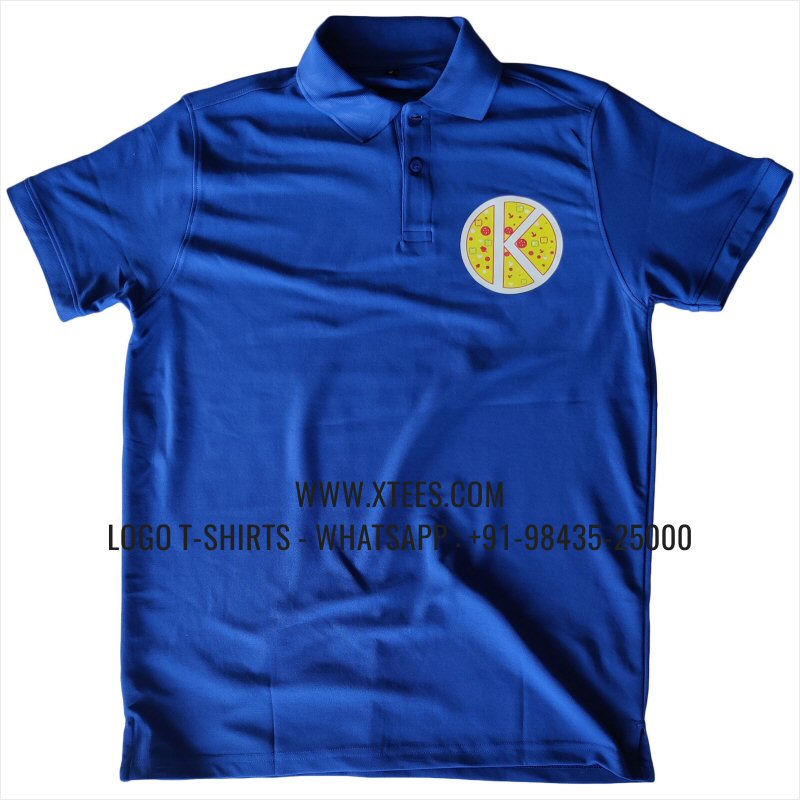 Mars Premium Polyester Dry Fit Collar Polo T-Shirt | 100% Polyester | 200 GSM Mars Fabric | Imperial Blue | Logo Hi Res Digital Print