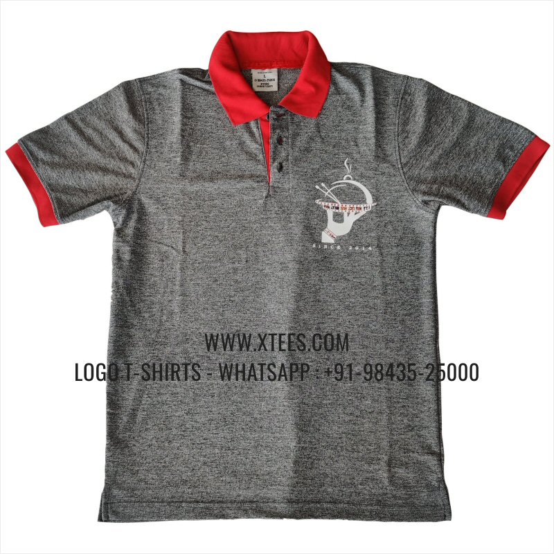 Mars Premium Polyester Dry Fit Collar Polo T-Shirt | 100% Polyester | 200 GSM Mars Fabric | Carbon Grey Melange | Logo Hi Res Digital Print