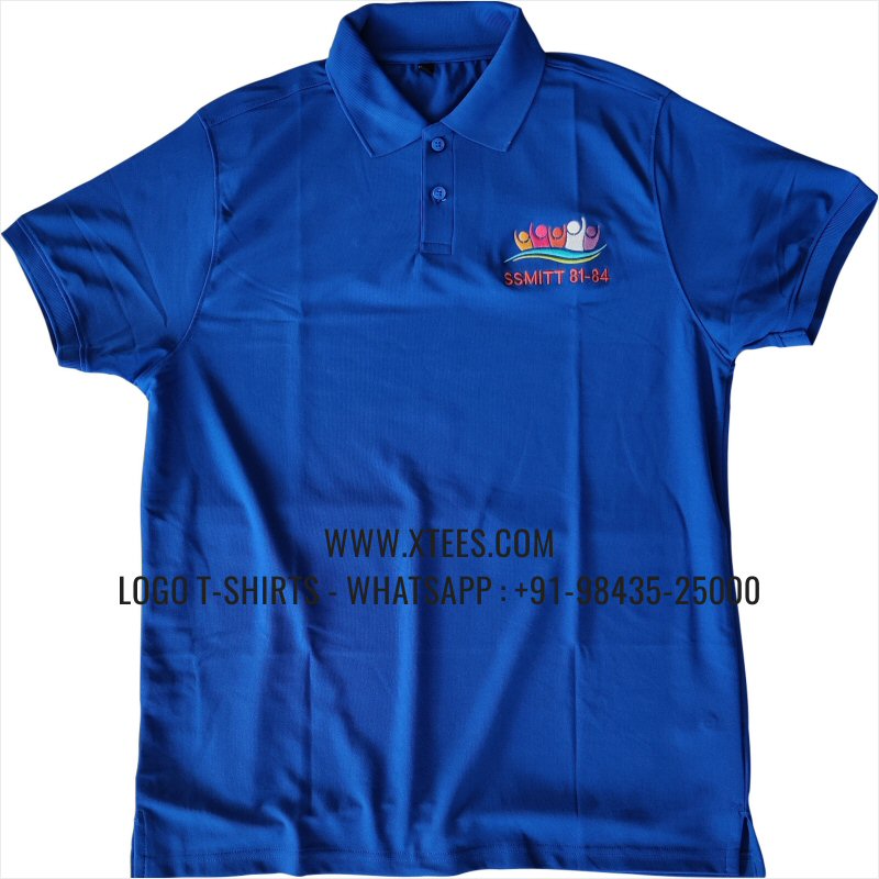 Mars Premium Polyester Dry Fit Collar Polo T-Shirt | 100% Polyester | 200 GSM Mars Fabric | Imperial Blue | Logo Embroidery
