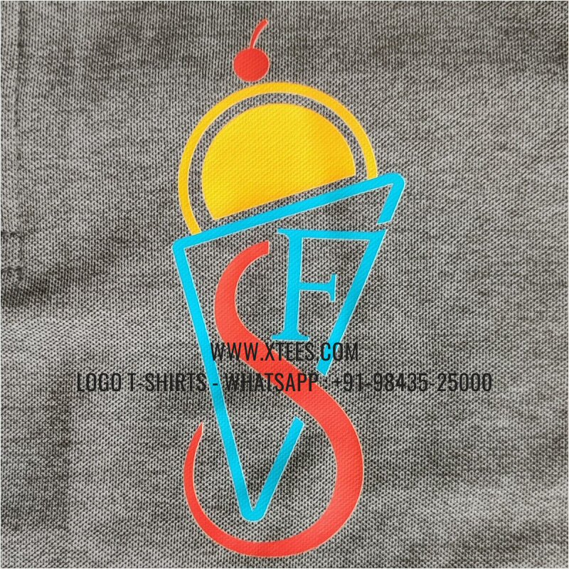 Mars Premium Polyester Dry Fit Collar Polo T-Shirt | 100% Polyester | 200 GSM Mars Fabric | Carbon Grey Melange | Logo Hi Res Digital Print