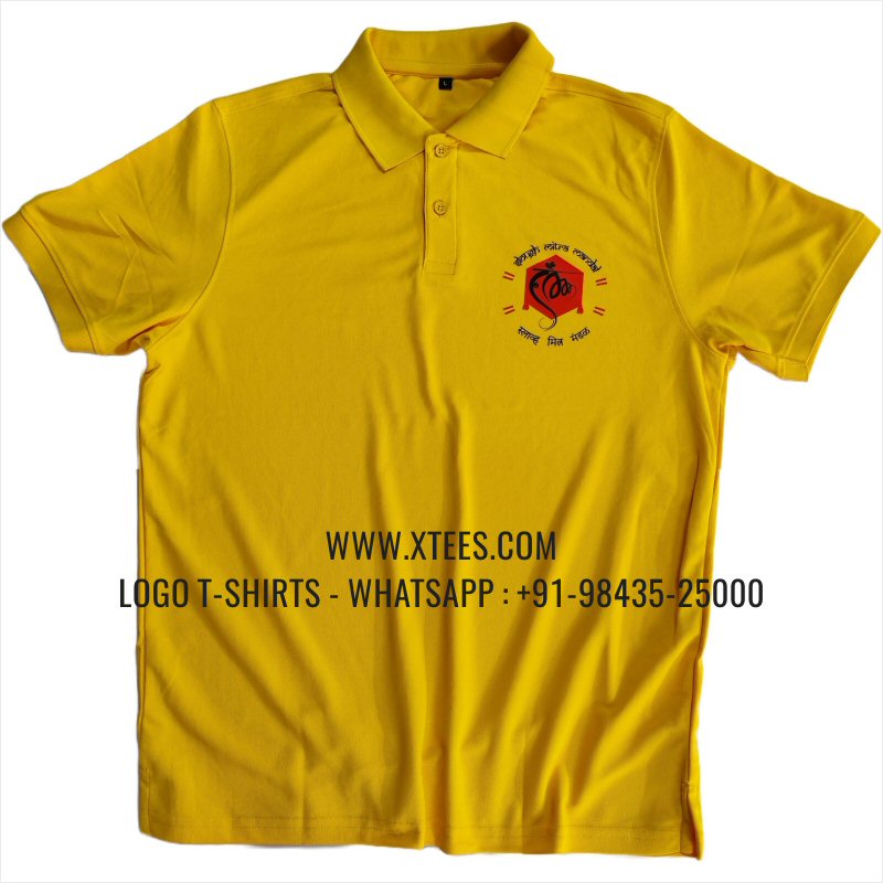 Mars Premium Polyester Dry Fit Collar Polo T-Shirt | 100% Polyester | 200 GSM Mars Fabric | Banana Yellow | Logo Hi Res Digital Print