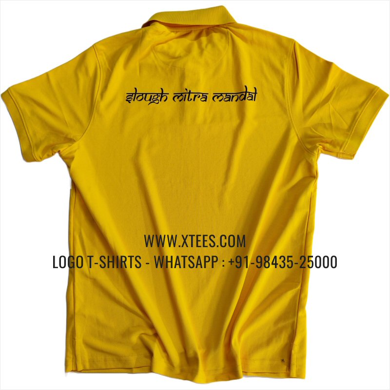 Mars Premium Polyester Dry Fit Collar Polo T-Shirt | 100% Polyester | 200 GSM Mars Fabric | Banana Yellow | Logo Hi Res Digital Print