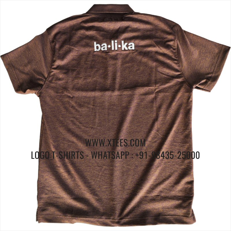 Mars Premium Polyester Dry Fit Collar Polo T-Shirt | 100% Polyester | 200 GSM Mars Fabric | Copper Melange | Logo Embroidery