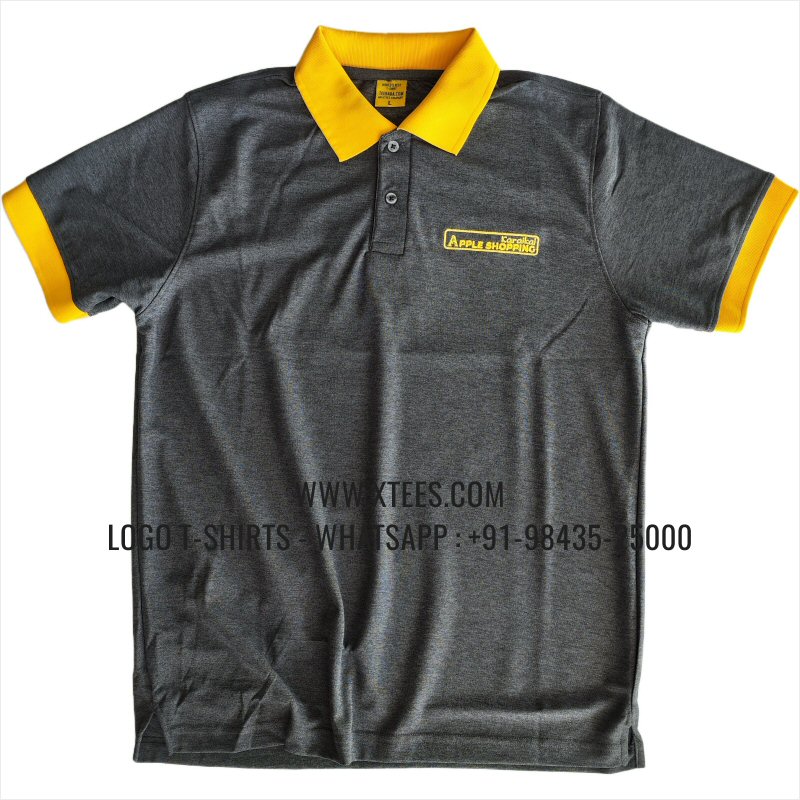 Mars Premium Polyester Dry Fit Collar Polo T-Shirt | 100% Polyester | 200 GSM Mars Fabric | Carbon Grey Melange | Logo Embroidery