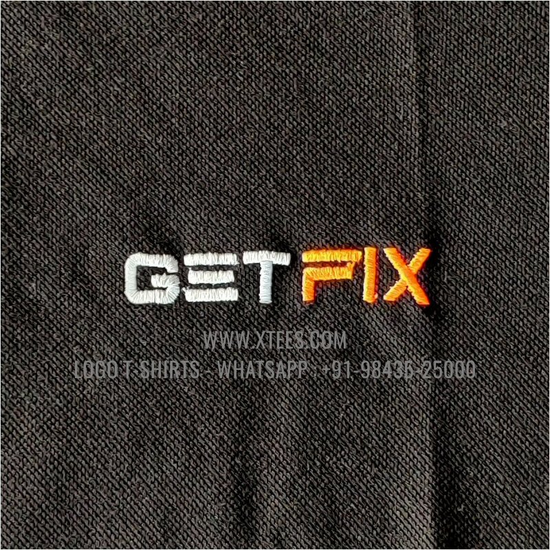 100% Polyester Dry Fit Collar Polo T-Shirt | 230 GSM Lacoste Fabric | Black | Logo Embroidery