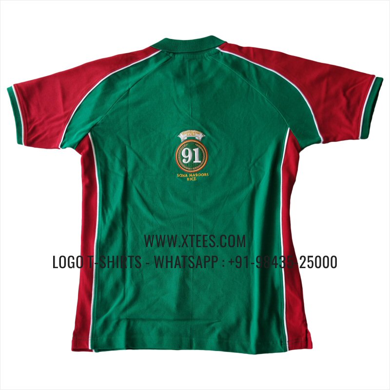 Color Block Cut & Sew Collar Polo T-Shirt | 100% Cotton | 240 GSM Thick Pique Airtex Fabric | Green | Logo Embroidery