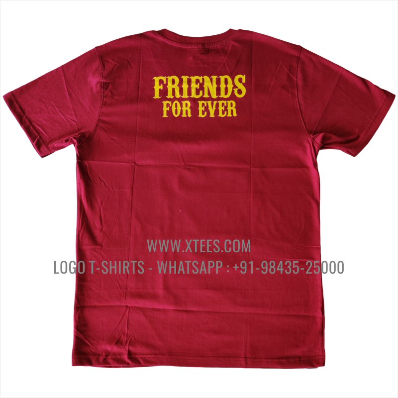 V Neck T-Shirt | 100% Cotton | 180 GSM Fine Fabric | Maroon | Logo Print