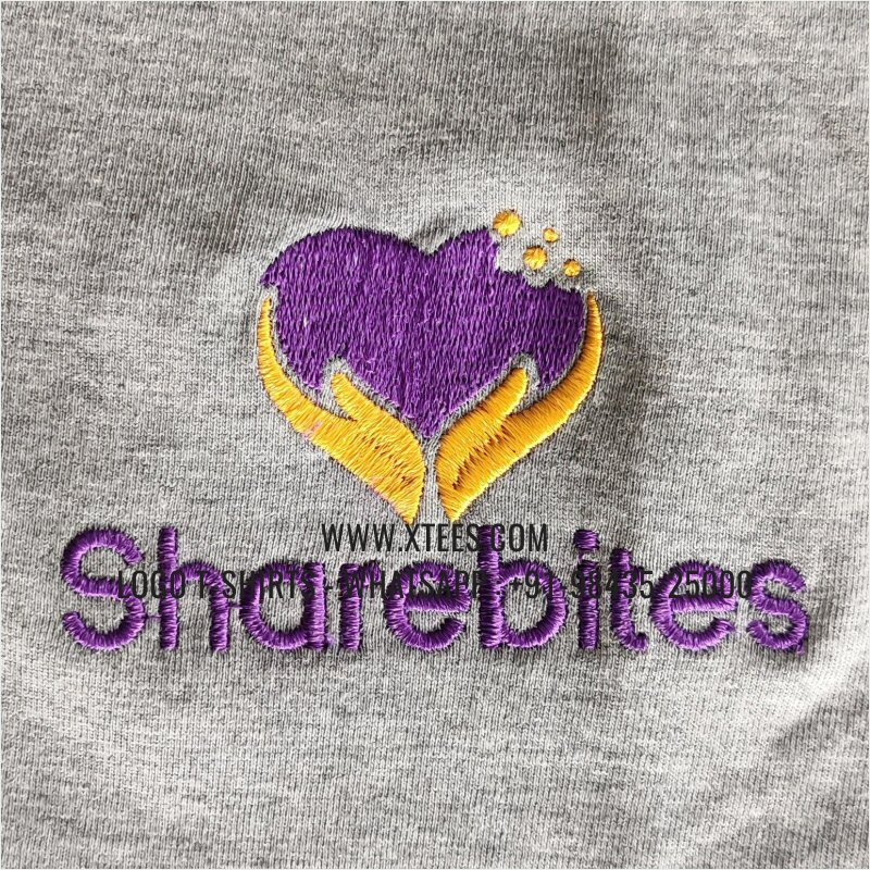 V Neck T-Shirt | 100% Cotton | 180 GSM Fine Fabric | Grey Melange | Logo Embroidery