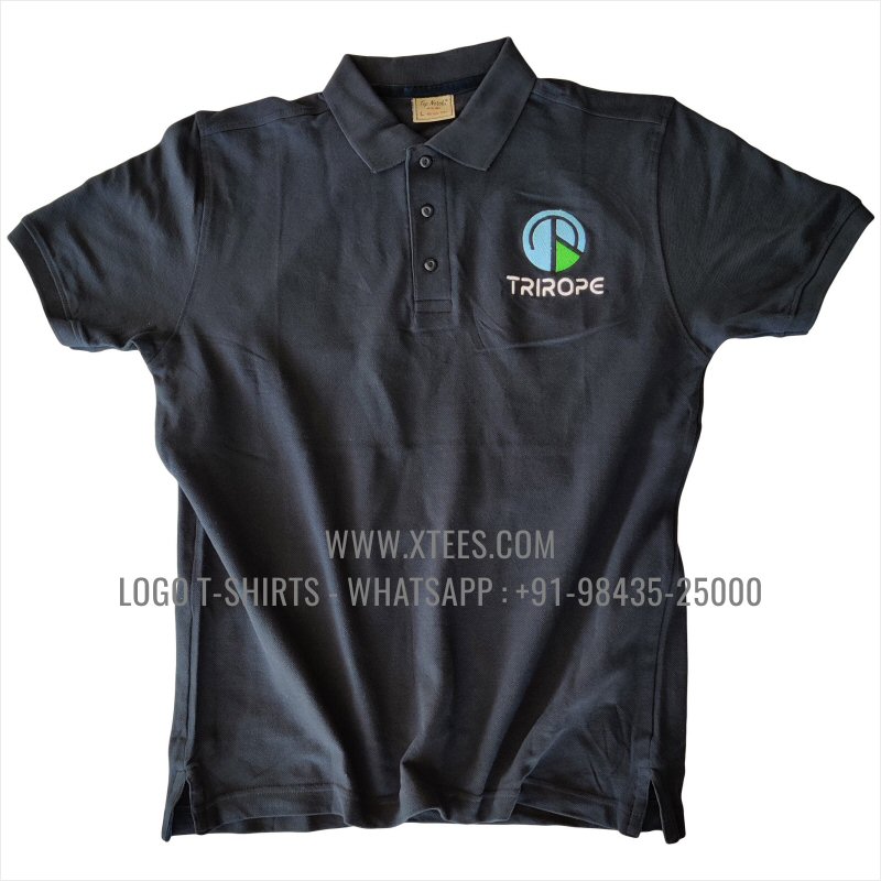 IT & Software Company Uniform T-Shirt | Solid Color Collar Polo T-Shirt | 100% Cotton | 240 GSM Thick Pique Airtex Fabric | Navy | Logo Embroidery