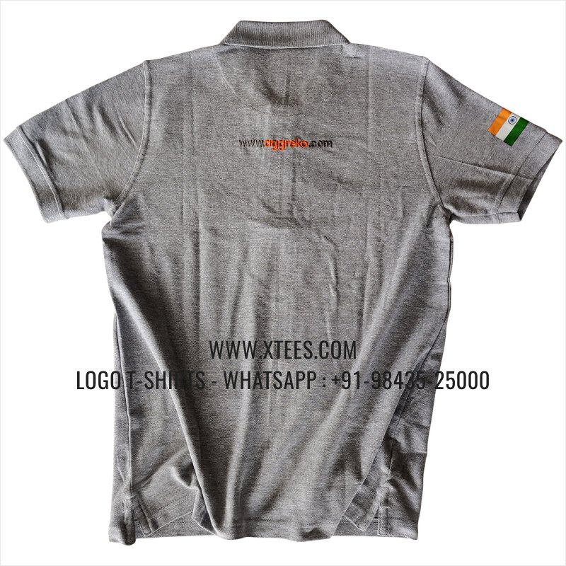 IT & Software Company Uniform T-Shirt | Solid Color Collar Polo T-Shirt | 100% Cotton | 280 GSM Thick Pique 2 Ply Fabric | Grey Melange | Logo Embroidery