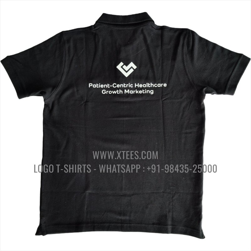 IT & Software Company Uniform T-Shirt | Solid Color Collar Polo T-Shirt | 100% Cotton | 240 GSM Thick Pique Airtex Fabric | Black | Logo Embroidery