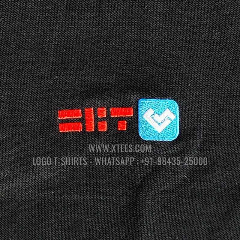 IT & Software Company Uniform T-Shirt | Solid Color Collar Polo T-Shirt | 100% Cotton | 240 GSM Thick Pique Airtex Fabric | Black | Logo Embroidery