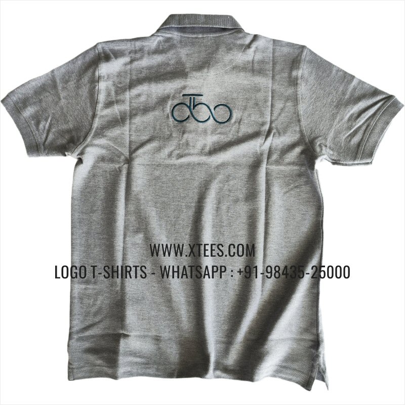 IT & Software Company Uniform T-Shirt | Solid Color Collar Polo T-Shirt | 100% Cotton | 280 GSM Thick Pique 2 Ply Fabric | Grey Melange | Logo Embroidery