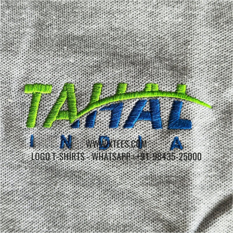 IT & Software Company Uniform T-Shirt | Solid Color Collar Polo T-Shirt | 100% Cotton | 280 GSM Thick Pique 2 Ply Fabric | Grey Melange | Logo Embroidery