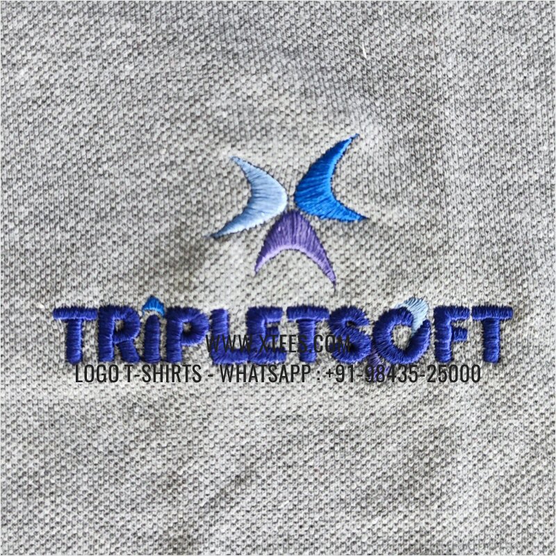 IT & Software Company Uniform T-Shirt | Solid Color Collar Polo T-Shirt | 100% Cotton | 280 GSM Thick Pique 2 Ply Fabric | Grey Melange | Logo Embroidery