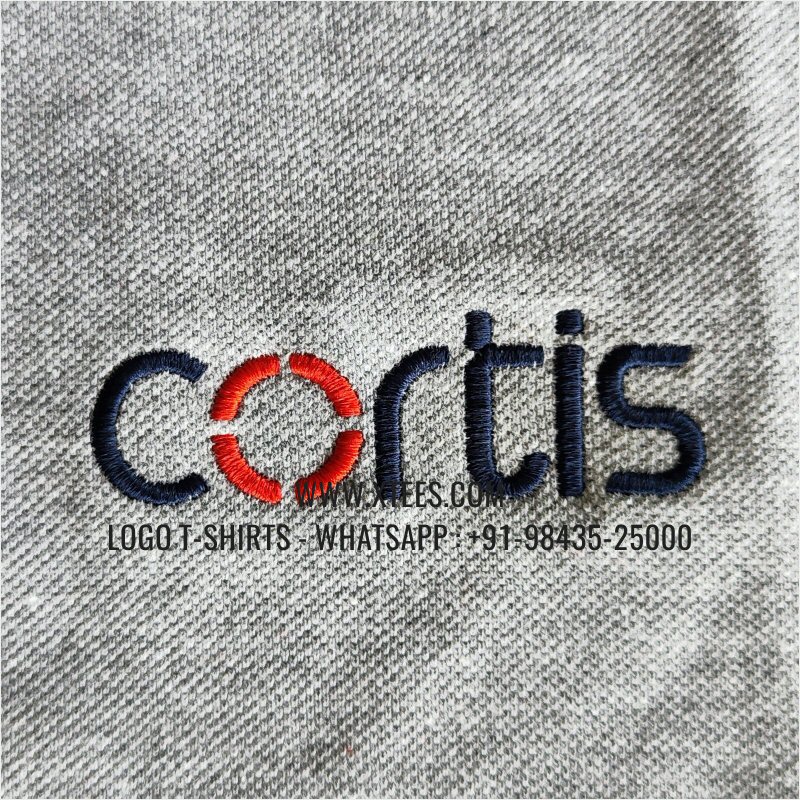 IT & Software Company Uniform T-Shirt | Solid Color Collar Polo T-Shirt | 100% Cotton | 240 GSM Thick Pique Airtex Fabric | Grey Melange | Logo Embroidery