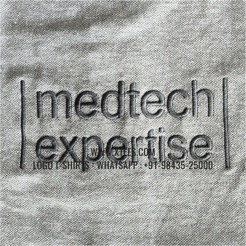 IT & Software Company Uniform T-Shirt | Solid Color Collar Polo T-Shirt | 100% Cotton | 240 GSM Thick Pique Airtex Fabric | Grey Melange | Logo Embroidery