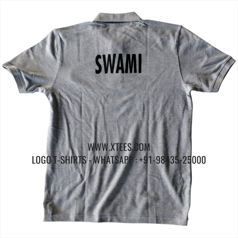Bank Uniform T-Shirt | Collar Polo T-Shirt | 100% Cotton | 240 GSM Thick Pique Airtex Fabric | Grey Melange | Logo Embroidery