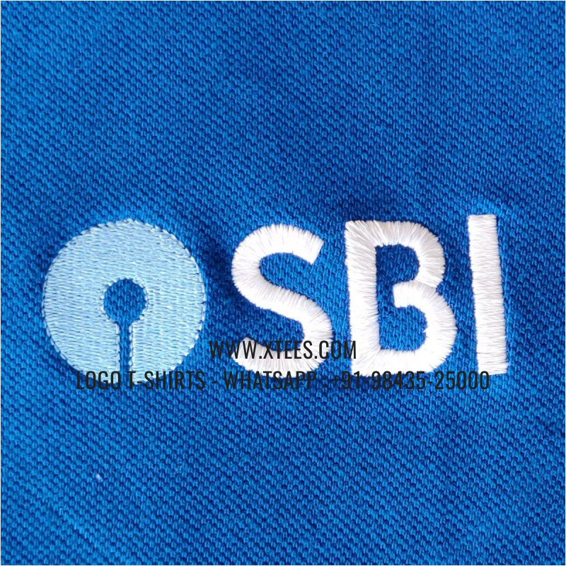 Bank Uniform T-Shirt | Collar Polo T-Shirt | 100% Cotton | 240 GSM Thick Pique Airtex Fabric | Royal Blue | Logo Embroidery