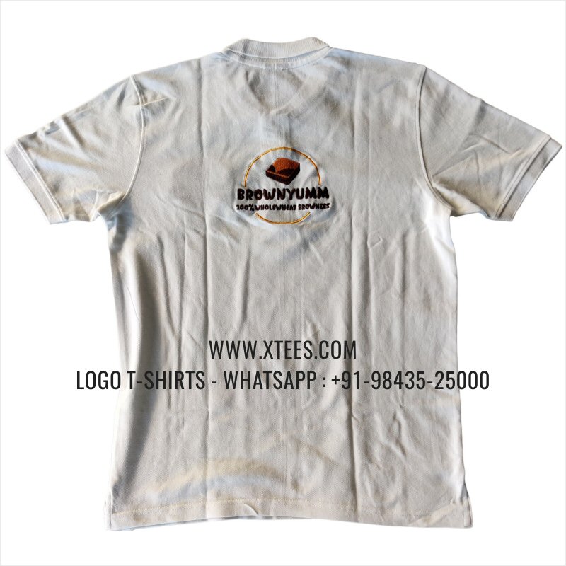 Bakery Uniform T-Shirt | Collar Polo T-Shirt | 100% Cotton | 240 GSM Thick Pique Airtex Fabric | White | Logo Embroidery