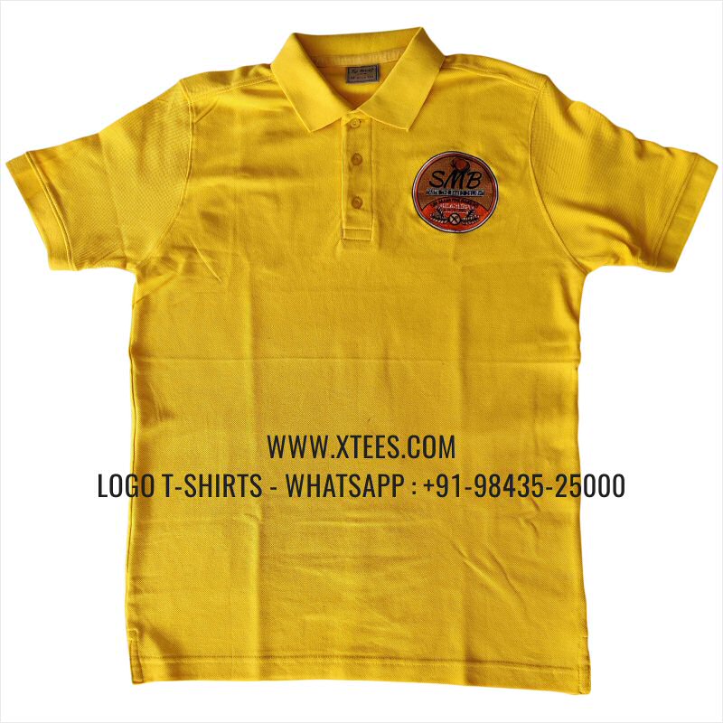 Bakery Uniform T-Shirt | Collar Polo T-Shirt | 100% Cotton | 240 GSM Thick Pique Airtex Fabric | New Yellow | Logo Embroidery