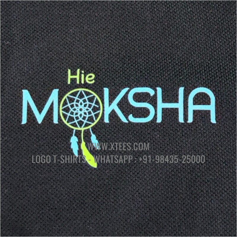 Coffee Shop Cafe Uniform T-Shirt | Collar Polo T-Shirt | 100% Cotton | 240 GSM Thick Pique Airtex Fabric | Black | Logo Print