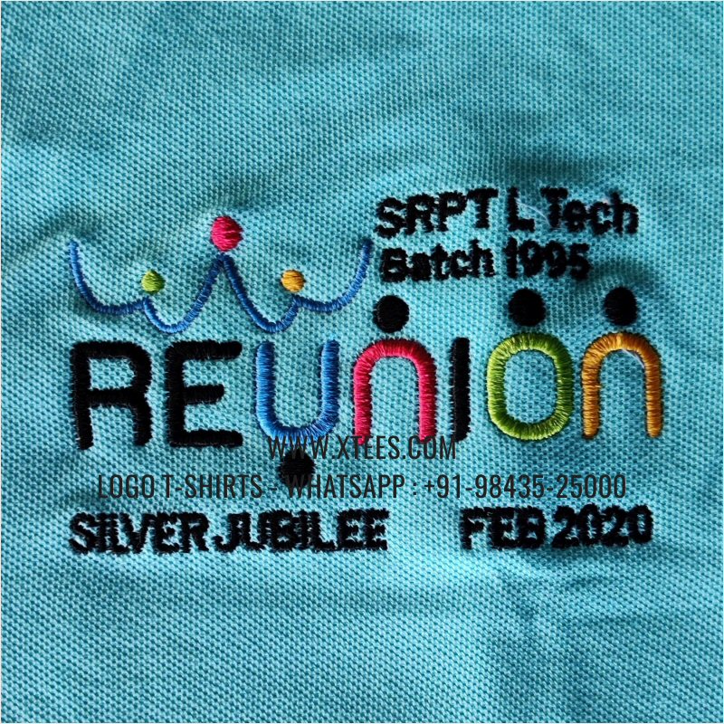 Alumni Reunion T-Shirt | Collar Polo T-Shirt | 100% Cotton | 200 GSM Thick Pique Fabric | Mint | Logo Embroidery