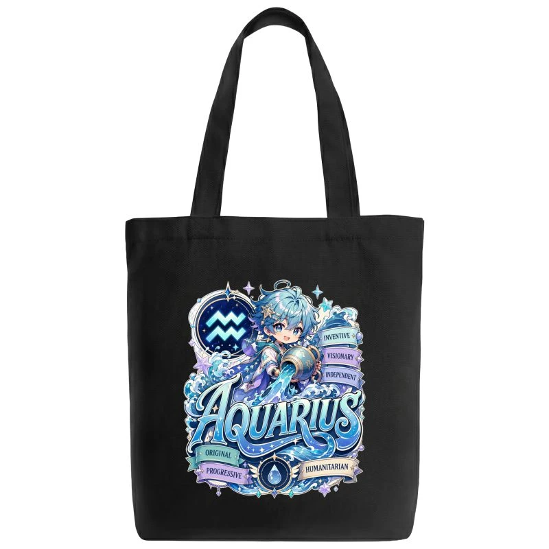 Aquarius Anime Zodiac Sign Tote Bag